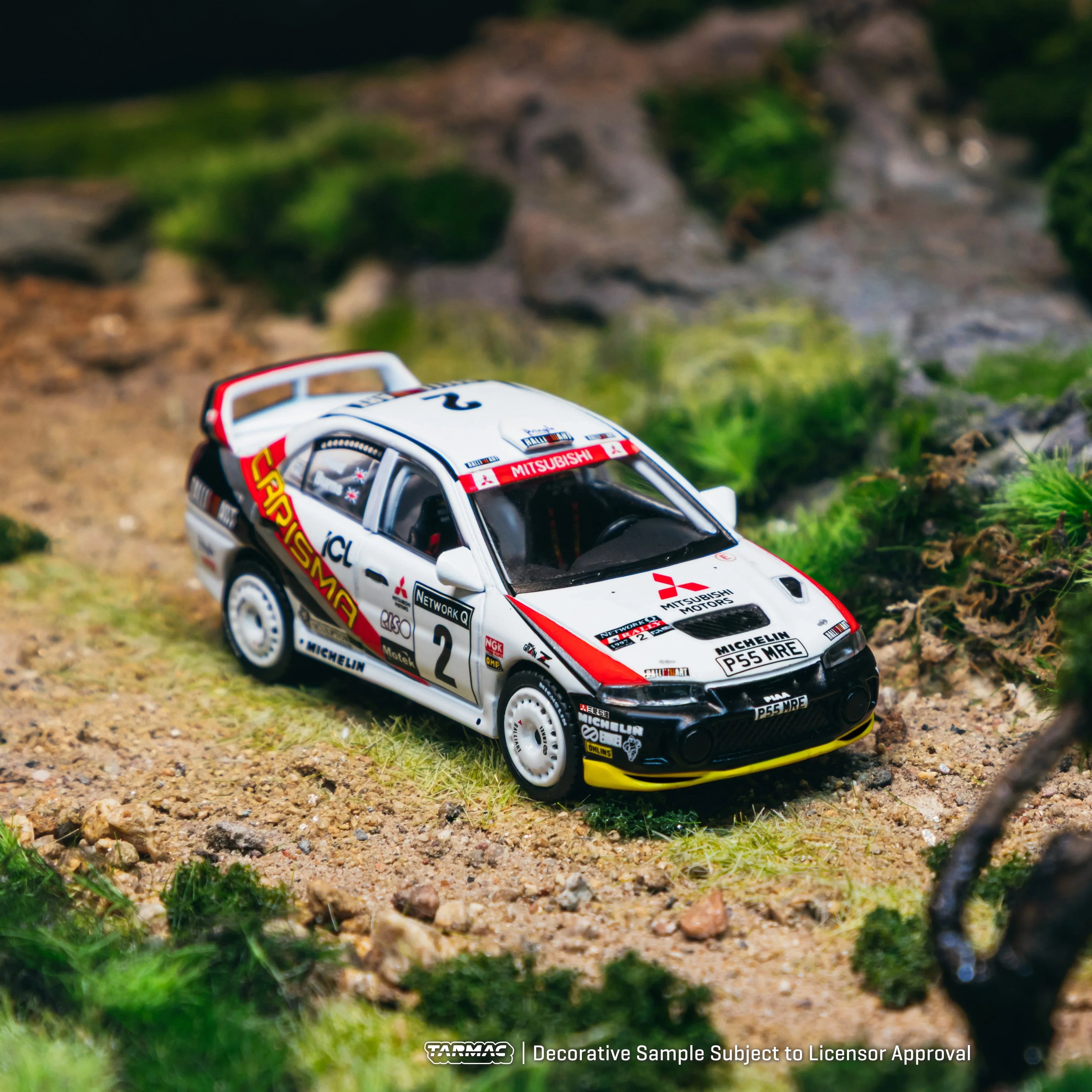 Premium scale diecast model car – *PRE-ORDER* Mitsubishi Carisma GT Evolution IV RAC Rally 1997 (Chance of Chase Car), 1:64 Scale Collectible