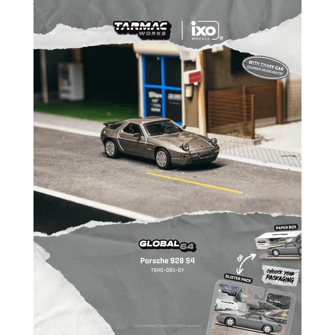 Premium scale diecast model car – *PRE-ORDER* Porsche 928 S4 Grey Metallic (Chance of Chase Car), 1:64 Scale Collectible