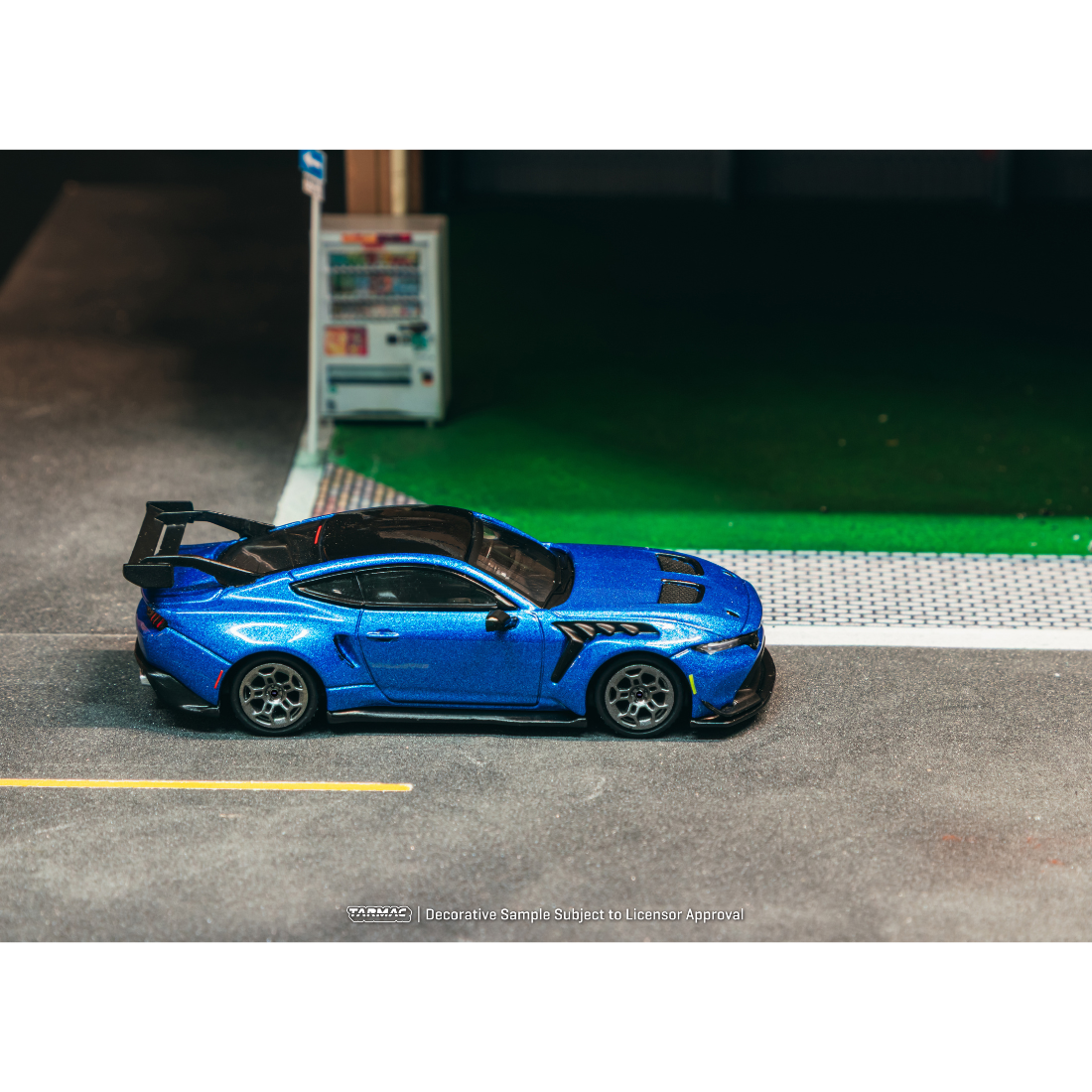 Tarmac Works 1:64 Scale Ford Mustang GTD Chance of Chase Car, 1:64 Scale (Blue)