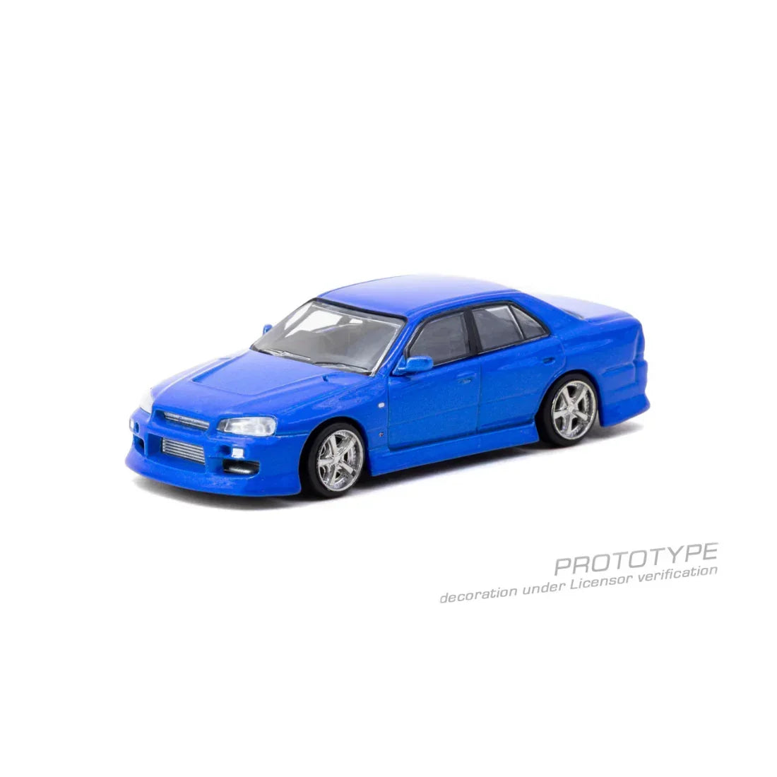 Premium scale diecast model car – *PRE-ORDER* URAS Skyline ER34 Chance of Chase Car, 1:64 Scale (Blue) Collectible