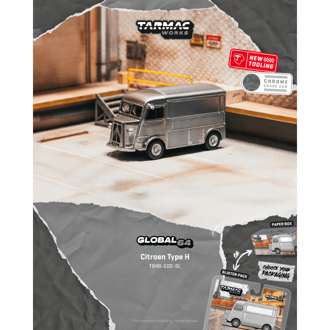*Pre-Orders* Citroen Type H Silver (Chance of Chase Car - Chrome Silver Body), 1:64 Scale