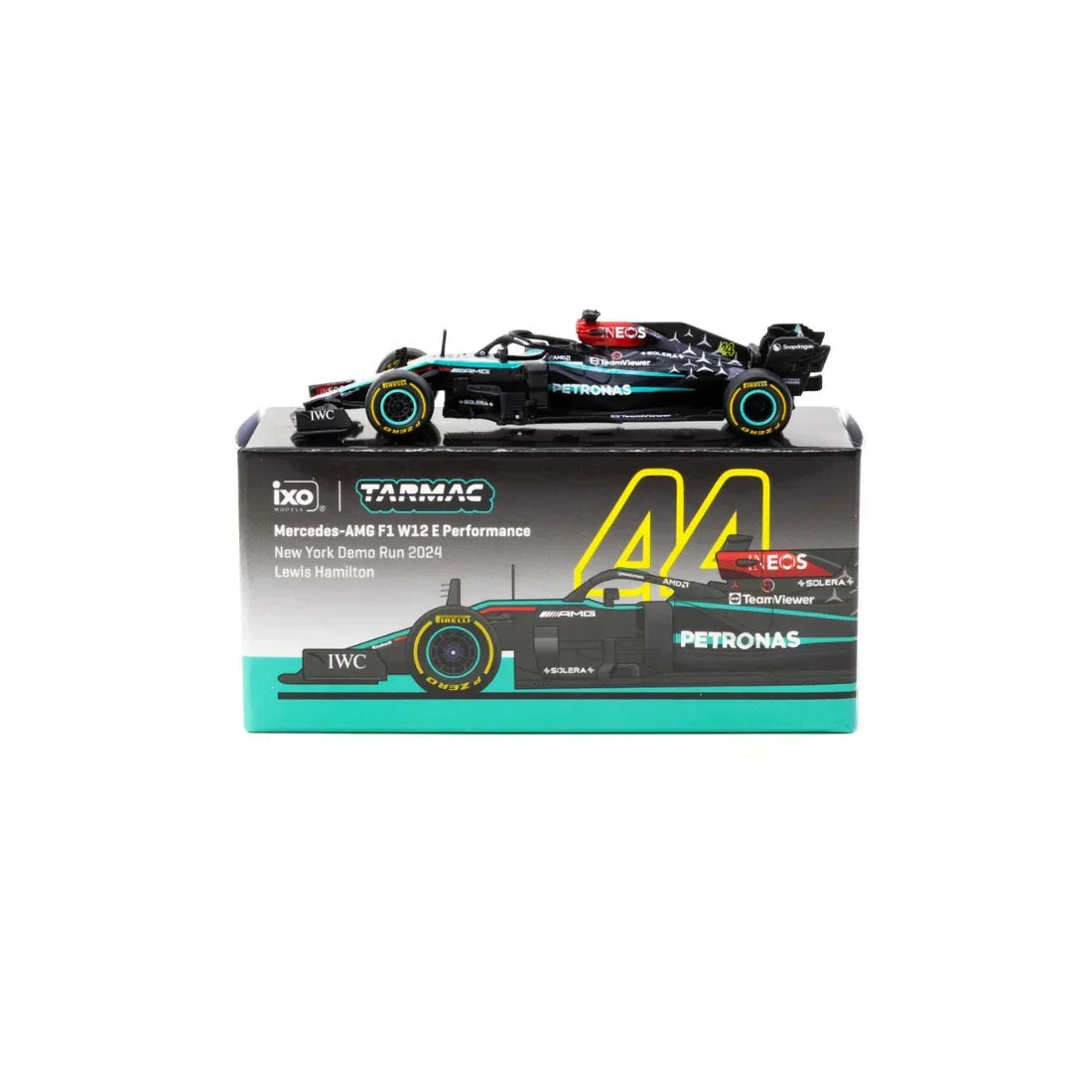 Premium scale diecast model car – Mercedes-AMG F1 W12 E Performance New York Demo Run Lewis Hamilton 2024, 1:64 Scale Collectible