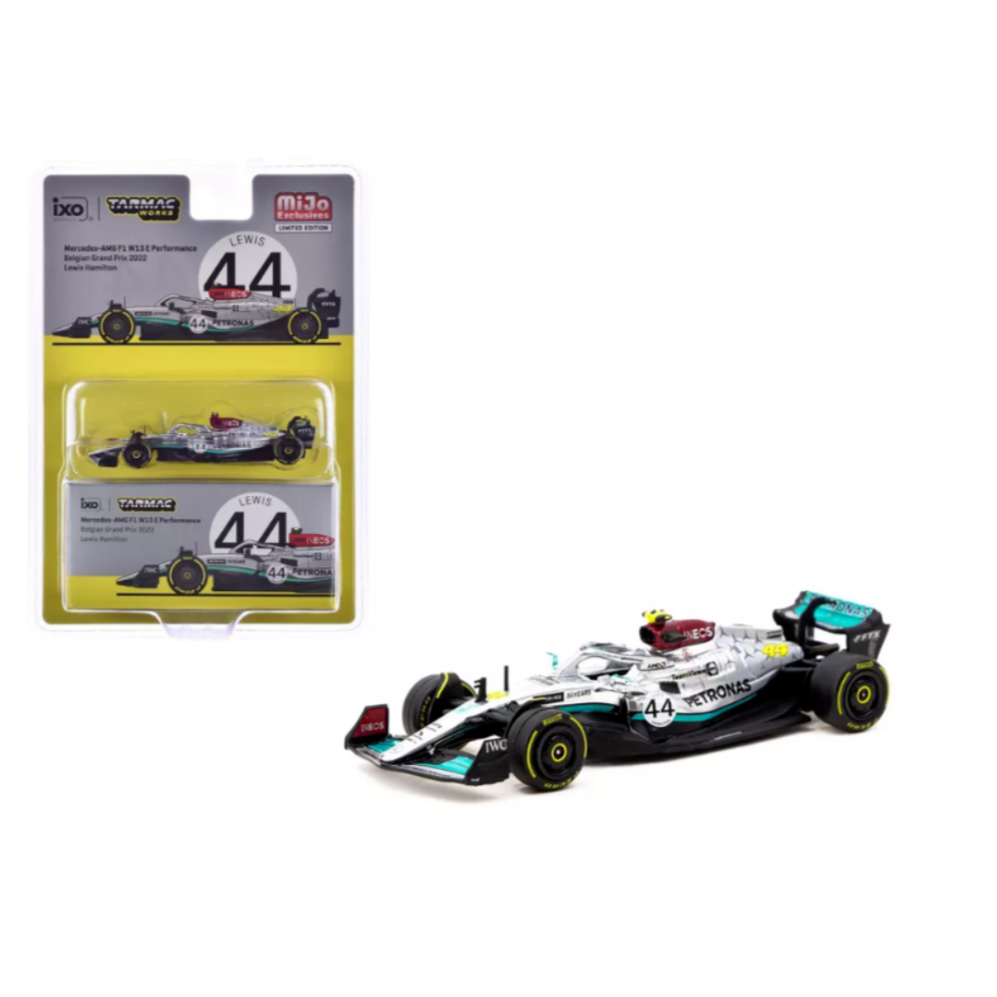 Premium scale diecast model car – Mercedes-AMG F1 W13 E Performance Sao Paulo Grand Prix #44 Lewis Hamilton 2022, 1:64 Scale Collectible