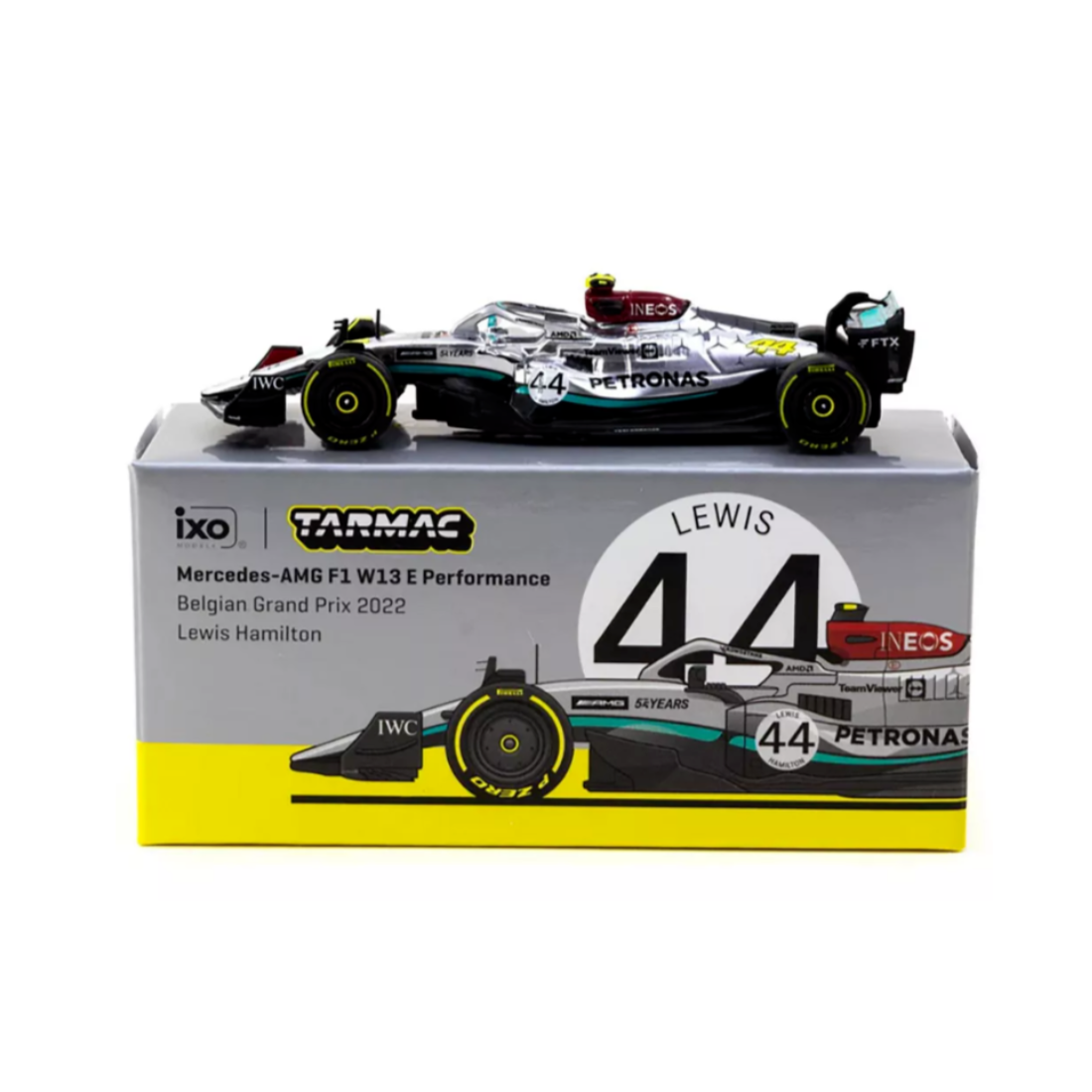 Premium scale diecast model car – Mercedes-AMG F1 W13 E Performance Sao Paulo Grand Prix #44 Lewis Hamilton 2022, 1:64 Scale Collectible