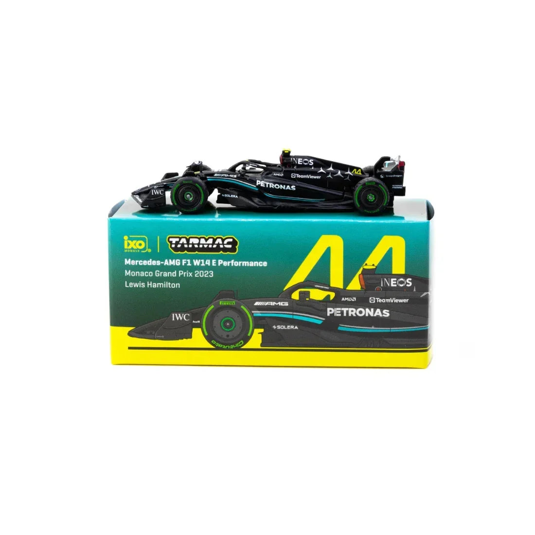 Premium scale diecast model car – Mercedes-AMG F1 W14 E Performance Monaco Grand Prix Lewis Hamilton 2023, 1:64 Scale Collectible
