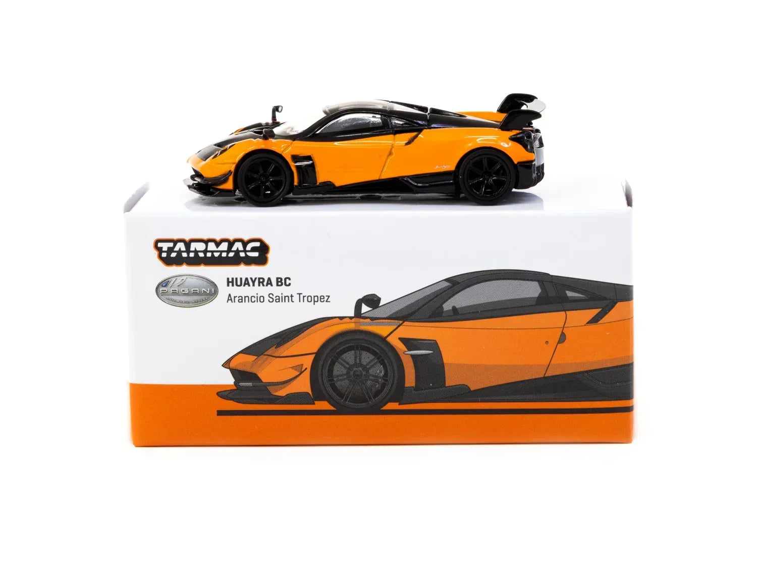 Premium scale diecast model car – Pagani Huayra BC Arancio Saint Tropez - Global64, 1:64 Scale (Orange) Collectible