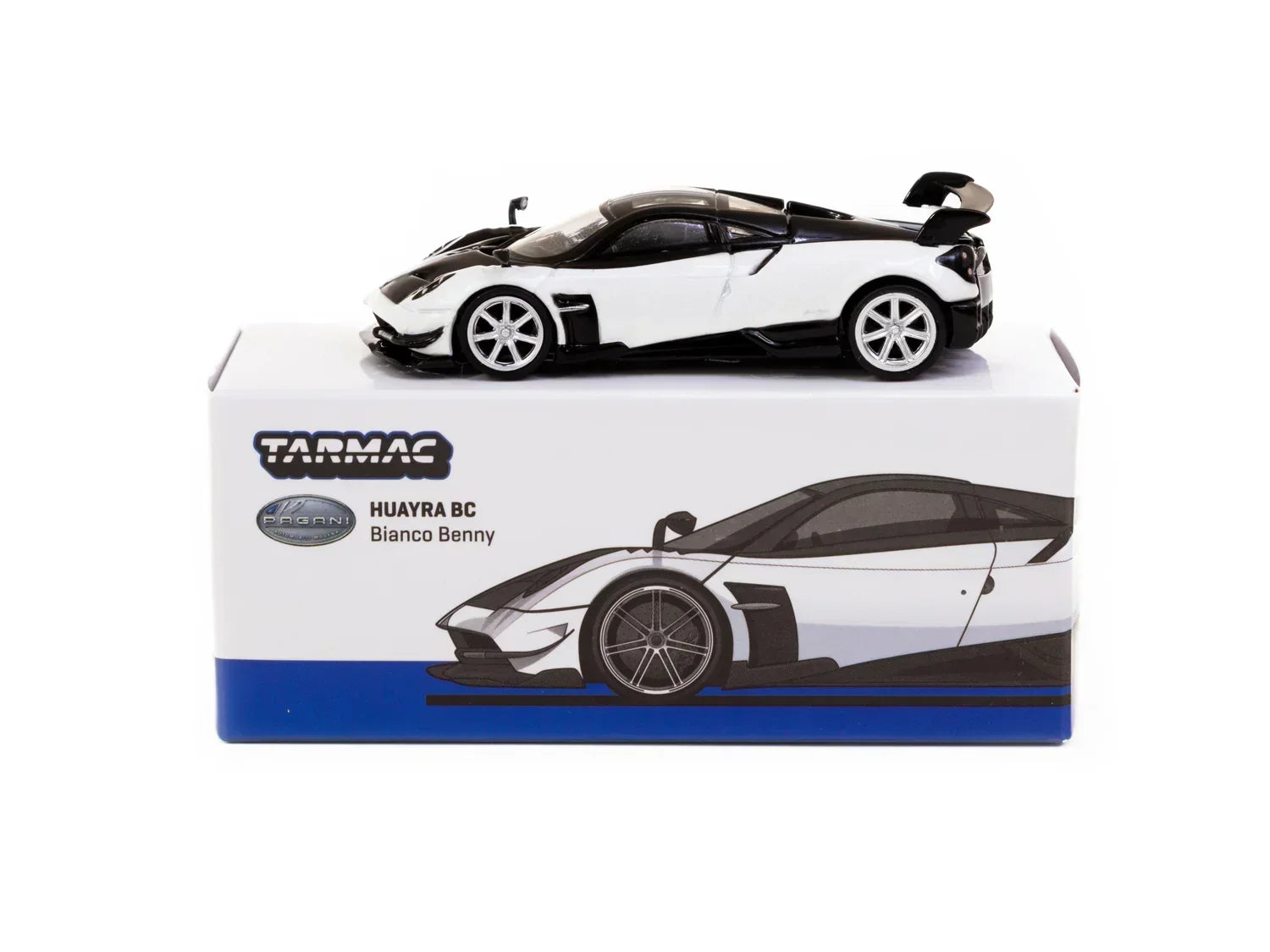 Premium scale diecast model car – Pagani Huayra BC Bianco Benny - Global64, 1:64 Scale (White) Collectible