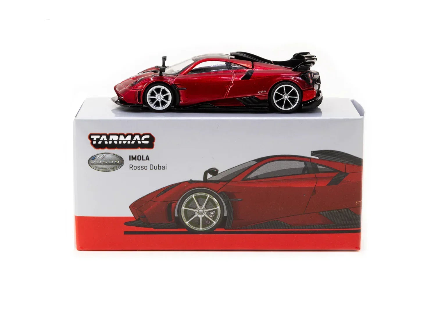 Premium scale diecast model car – Pagani Imola Rosso Dubai - Global64, 1:64 Scale (Red) Collectible
