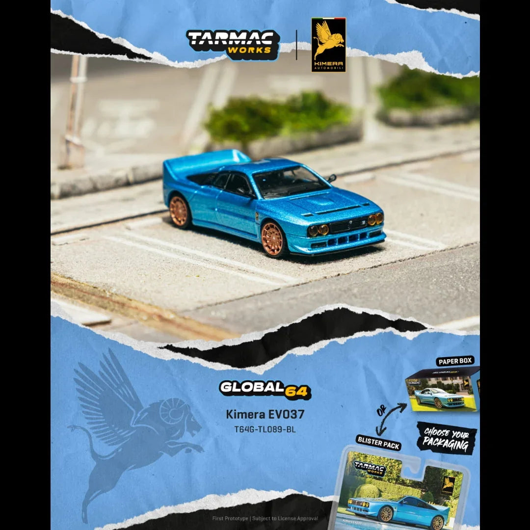 Premium scale diecast model car – *PRE-ORDER* Kimera EVO37, 1:64 Scale (Blue) Collectible