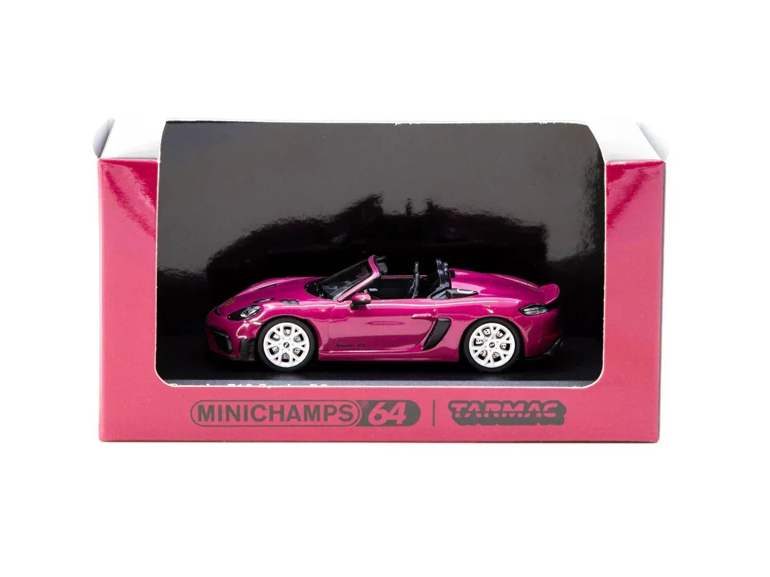 Premium scale diecast model car – Porsche 718 Spyder RS Ruby Star Neo - Collab64, 1:64 Scale (Pink) Collectible