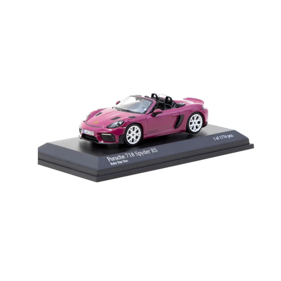Premium scale diecast model car – Porsche 718 Spyder RS Ruby Star Neo - Collab64, 1:64 Scale (Pink) Collectible