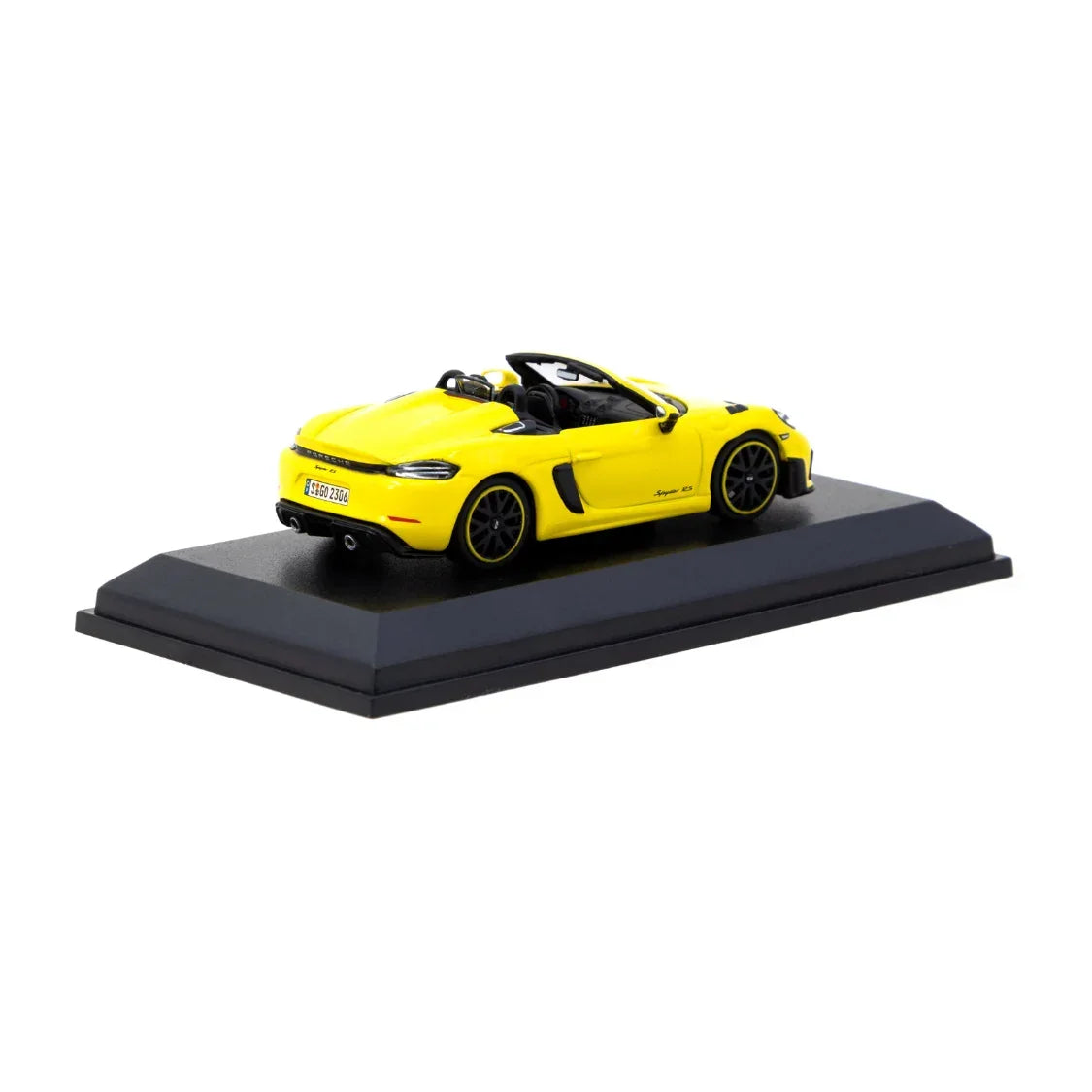 Premium scale diecast model car – Porsche 718 Spyder RS Racing - Collab64, 1:64 Scale (Yellow) Collectible