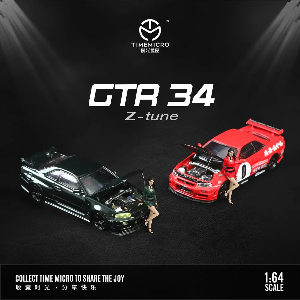 Premium scale diecast model car – *PRE-ORDER* Nissan GTR34-0 Red Livery - Figure Edition, 1:64 Scale Collectible
