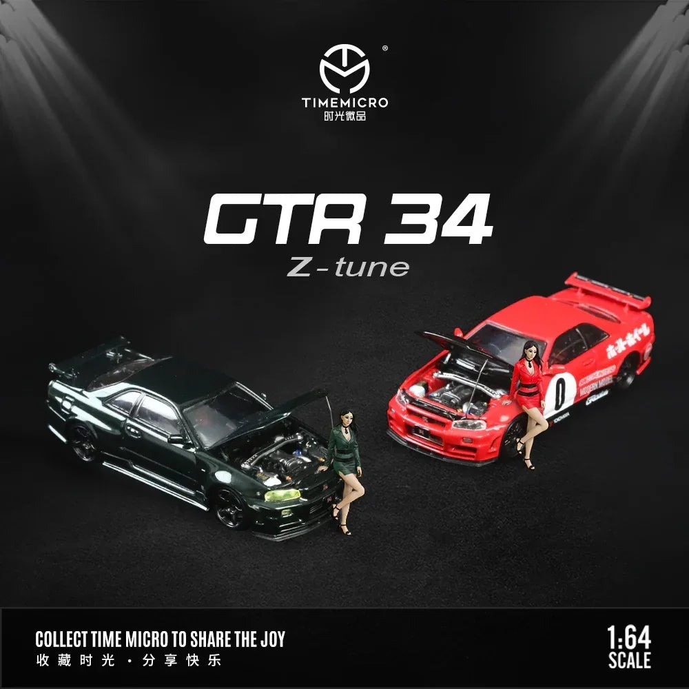 Premium scale diecast model car – *PRE-ORDER* Nissan GTR34-0 Red Livery - Figure Edition, 1:64 Scale Collectible