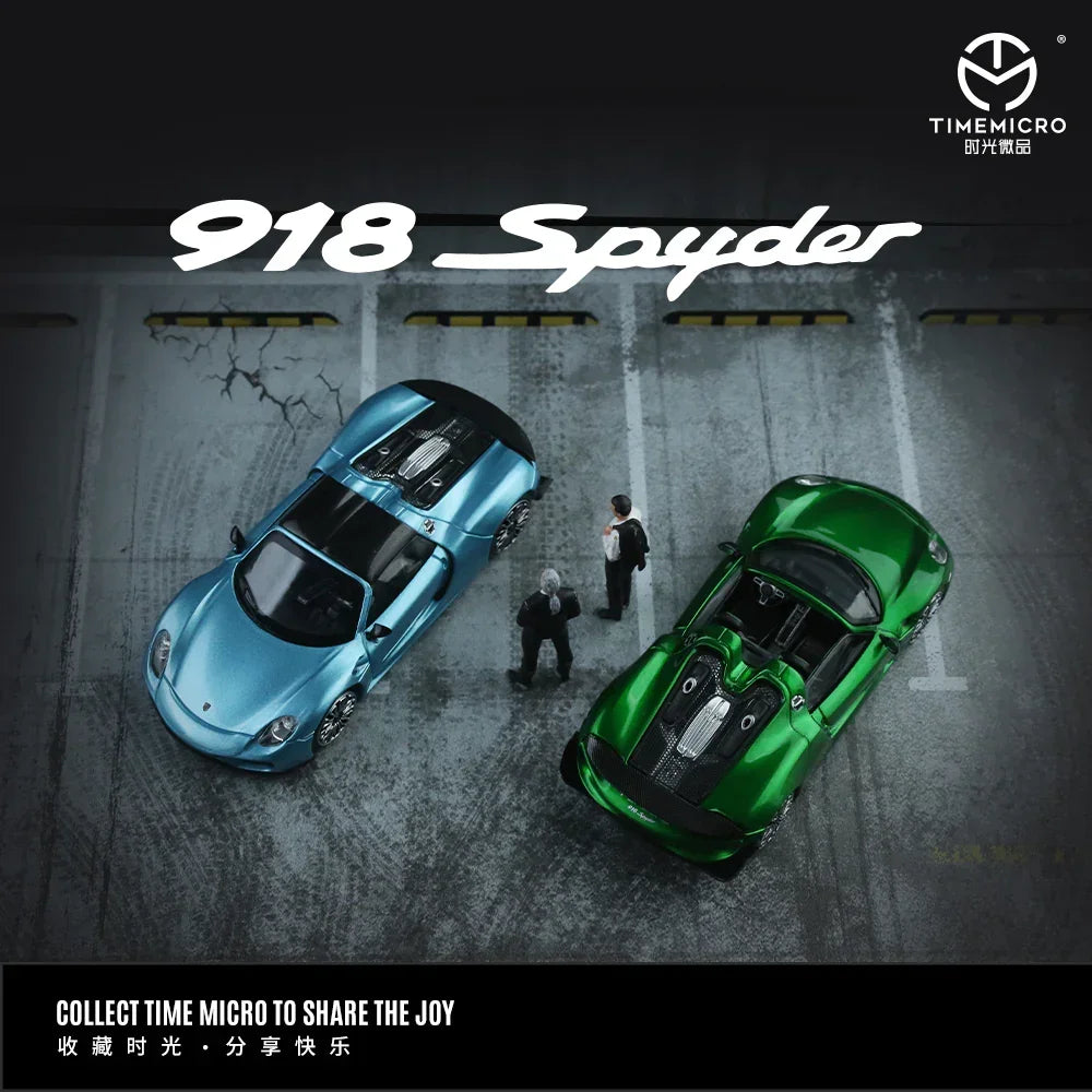 Premium scale diecast model car – *PRE-ORDER* Porsche 918 - Metallic Green - Figure Edition, 1:64 Scale Collectible
