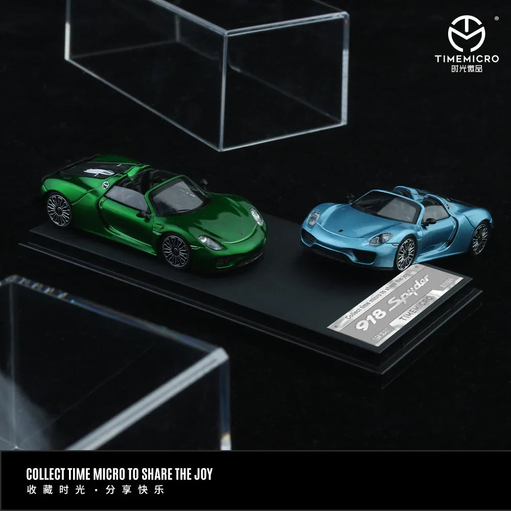 Premium scale diecast model car – *PRE-ORDER* Porsche 918 - Metallic Green - Figure Edition, 1:64 Scale Collectible