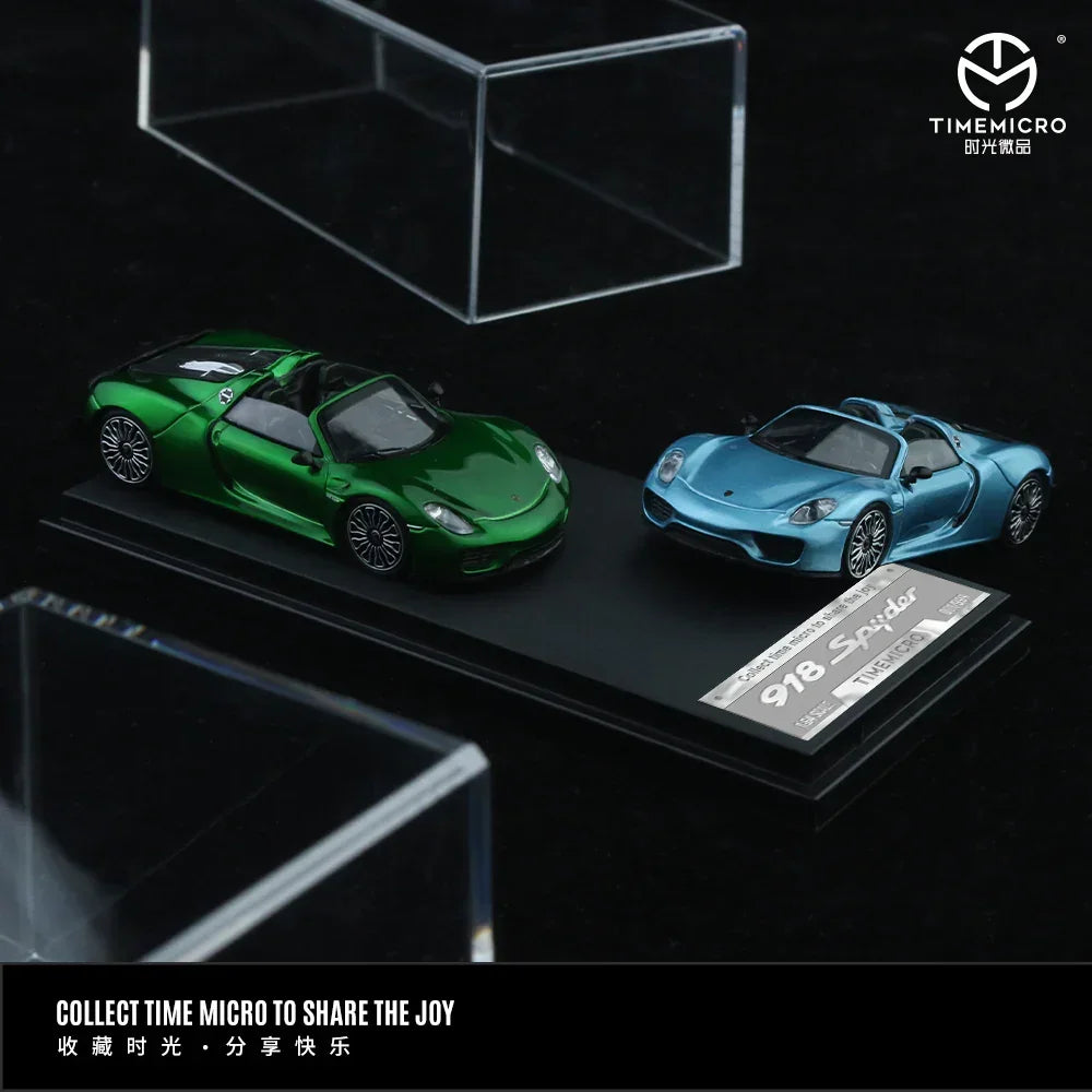 Premium scale diecast model car – *PRE-ORDER* Porsche 918 - Metallic Green - Figure Edition, 1:64 Scale Collectible