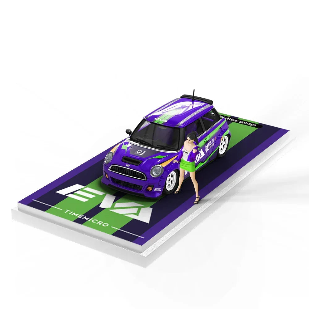 Premium scale diecast model car – *PRE-ORDER* BMW Mini Cooper - Purple EVA First Machine - Doll Edition, 1:64 Scale Collectible