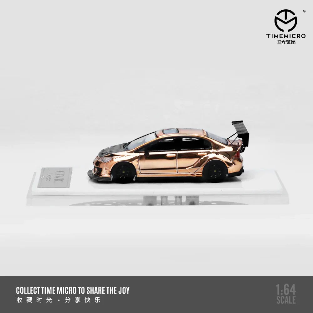 Premium scale diecast model car – *PRE-ORDER* Honda Civic explosive modification, 1:64 Scale (Rose Gold) Collectible