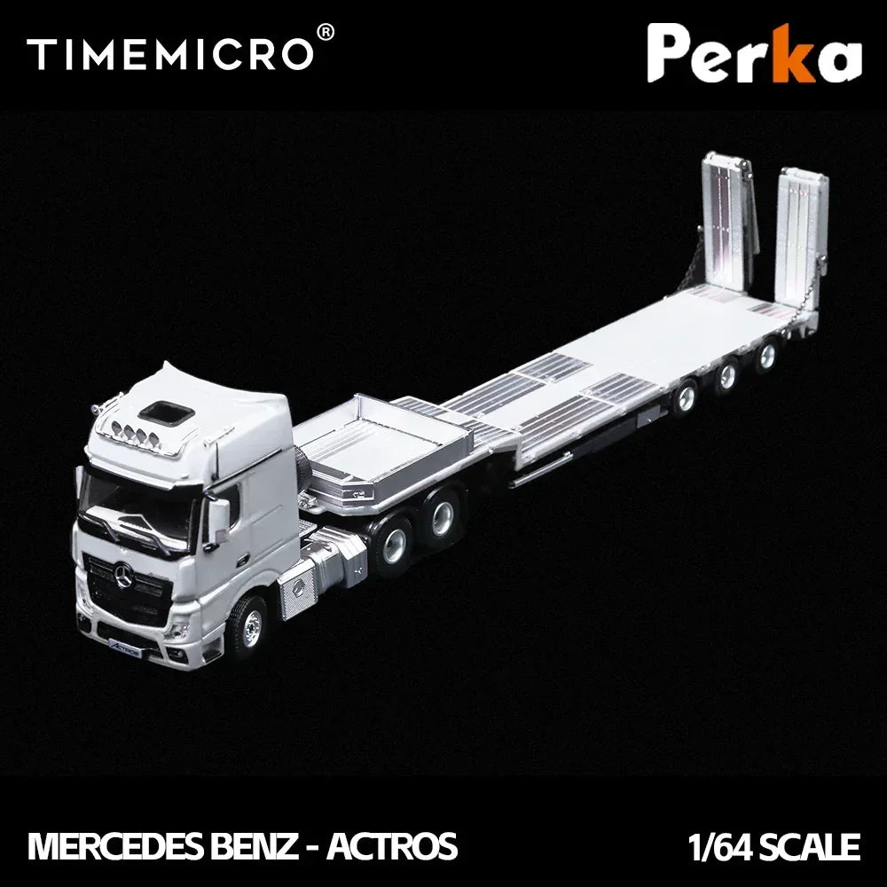 Premium scale diecast model car – *PRE-ORDER* Mercedes-Benz Mercedes-Benz Trailer Transporter, 1:64 Scale (White) Collectible