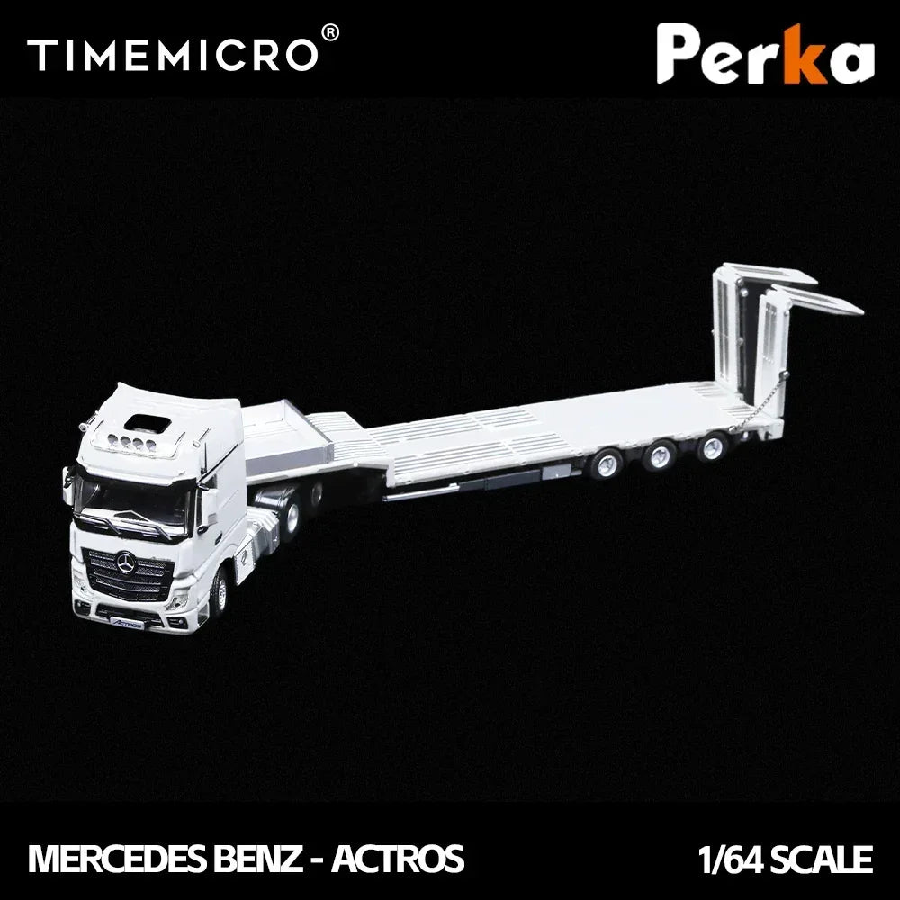 Premium scale diecast model car – *PRE-ORDER* Mercedes-Benz Mercedes-Benz Trailer Transporter, 1:64 Scale (White) Collectible
