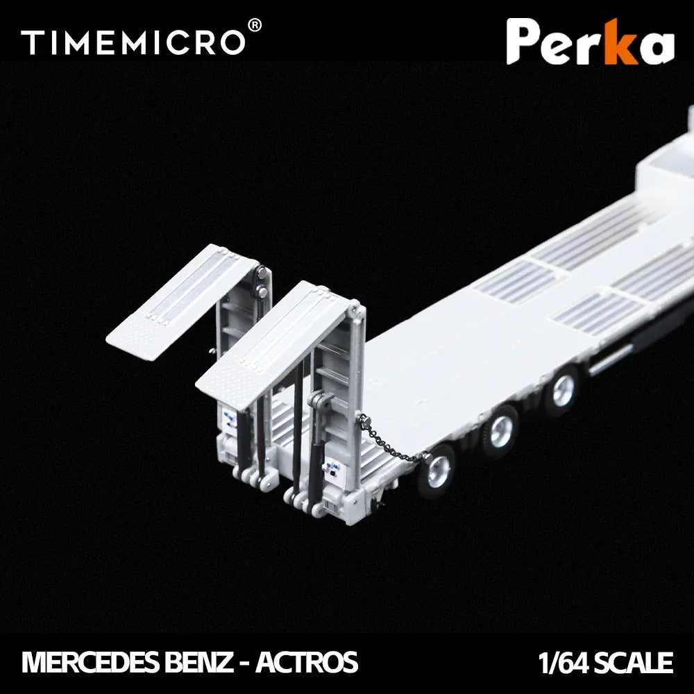 Premium scale diecast model car – *PRE-ORDER* Mercedes-Benz Mercedes-Benz Trailer Transporter, 1:64 Scale (White) Collectible