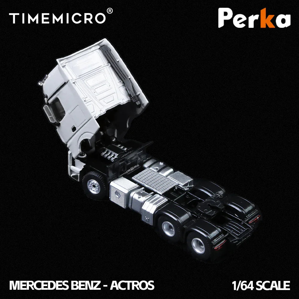 Premium scale diecast model car – *PRE-ORDER* Mercedes-Benz Mercedes-Benz Trailer Transporter, 1:64 Scale (White) Collectible