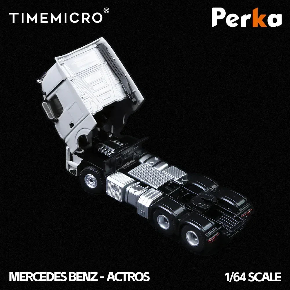 Premium scale diecast model car – *PRE-ORDER* Mercedes-Benz Mercedes-Benz Trailer Transporter, 1:64 Scale (White) Collectible