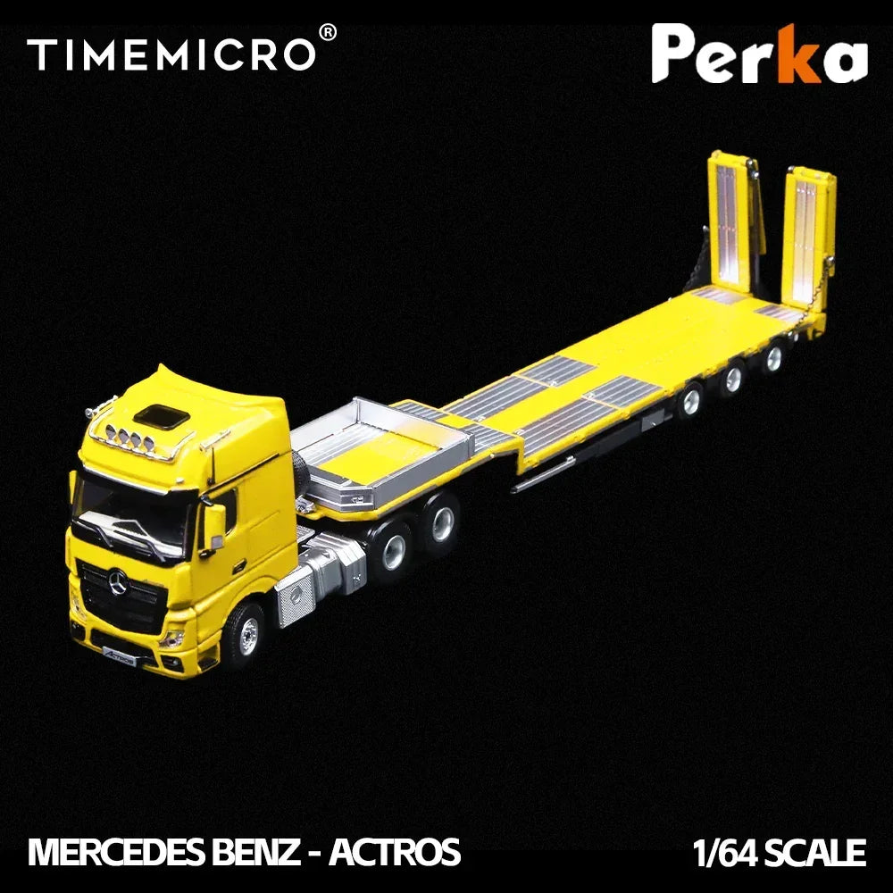 Premium scale diecast model car – *PRE-ORDER* Mercedes-Benz Trailer Transporter, 1:64 Scale (Yellow) Collectible