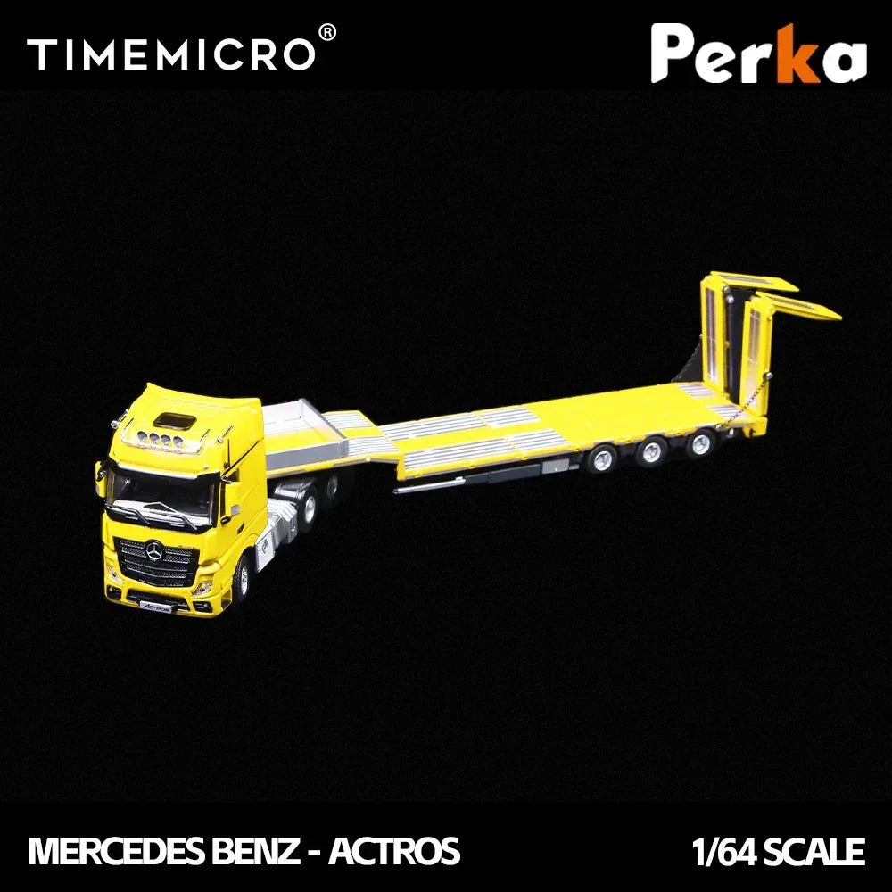 Premium scale diecast model car – *PRE-ORDER* Mercedes-Benz Trailer Transporter, 1:64 Scale (Yellow) Collectible