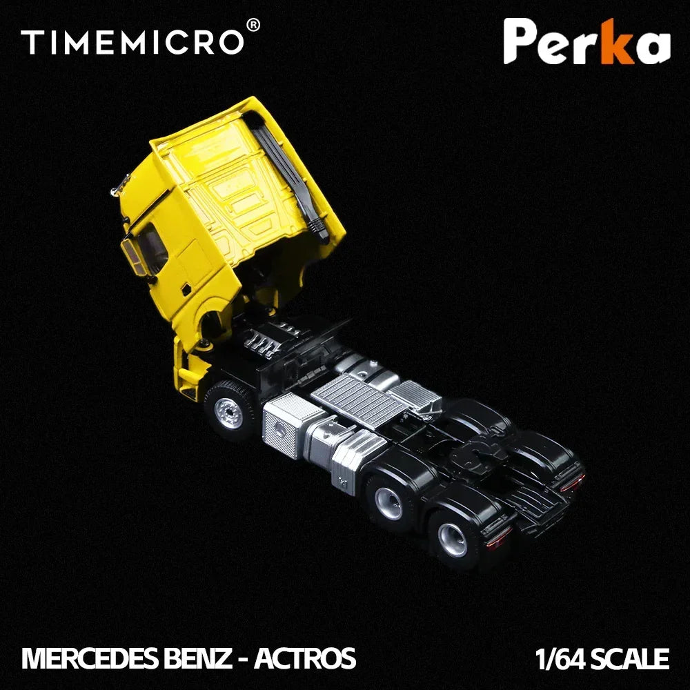 Premium scale diecast model car – *PRE-ORDER* Mercedes-Benz Trailer Transporter, 1:64 Scale (Yellow) Collectible