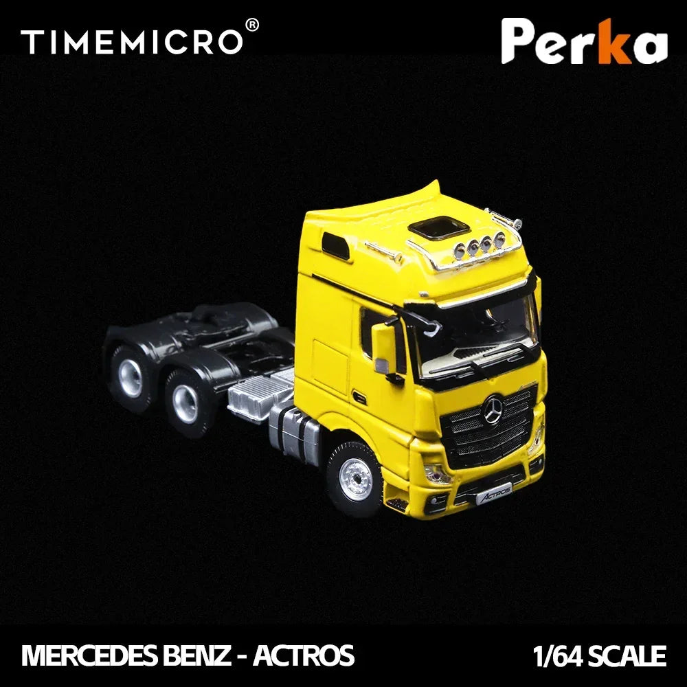 Premium scale diecast model car – *PRE-ORDER* Mercedes-Benz Trailer Transporter, 1:64 Scale (Yellow) Collectible