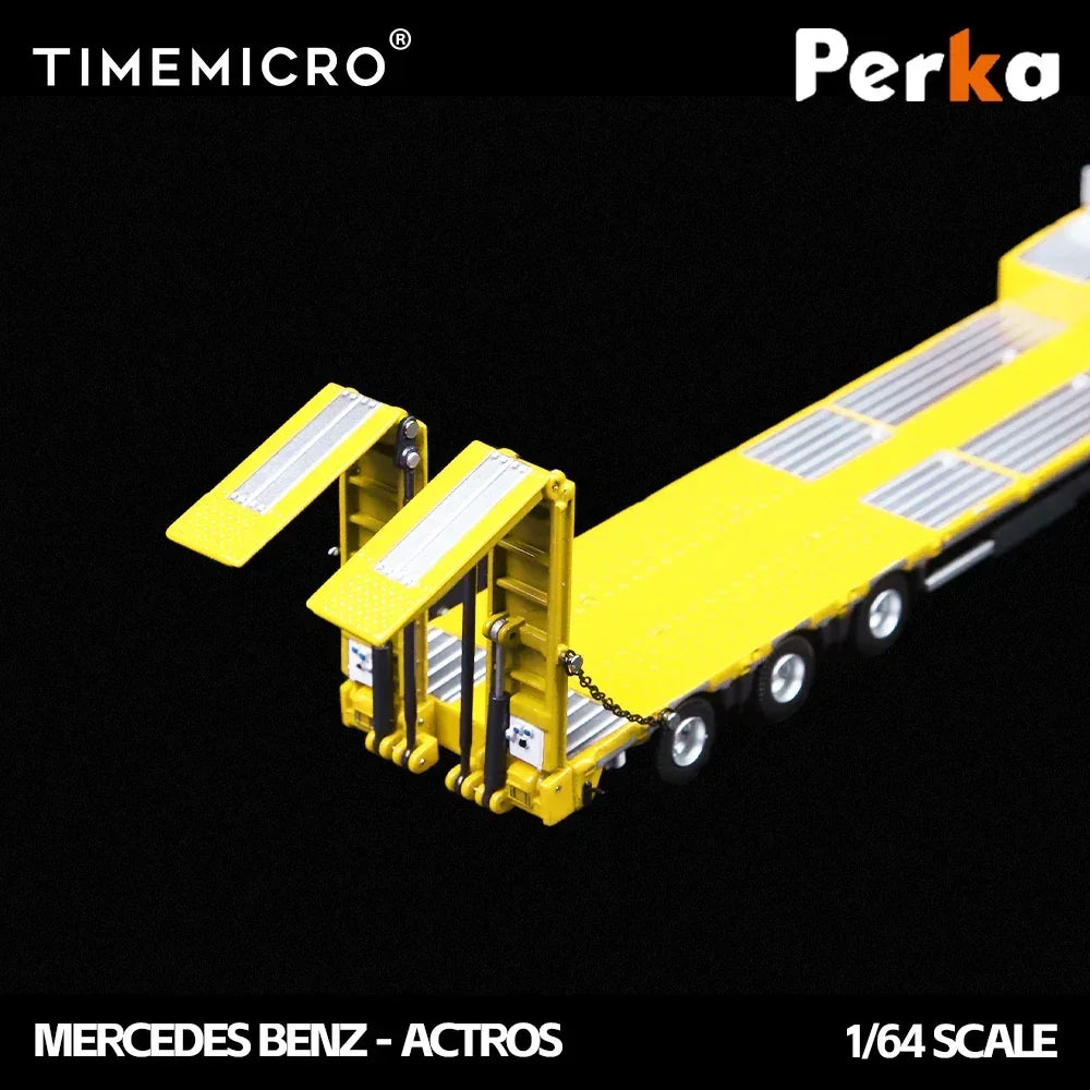 Premium scale diecast model car – *PRE-ORDER* Mercedes-Benz Trailer Transporter, 1:64 Scale (Yellow) Collectible