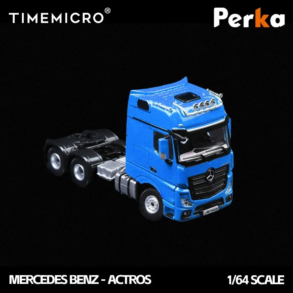 Premium scale diecast model car – *PRE-ORDER* Mercedes Trailer Transporter, 1:64 Scale (Blue) Collectible