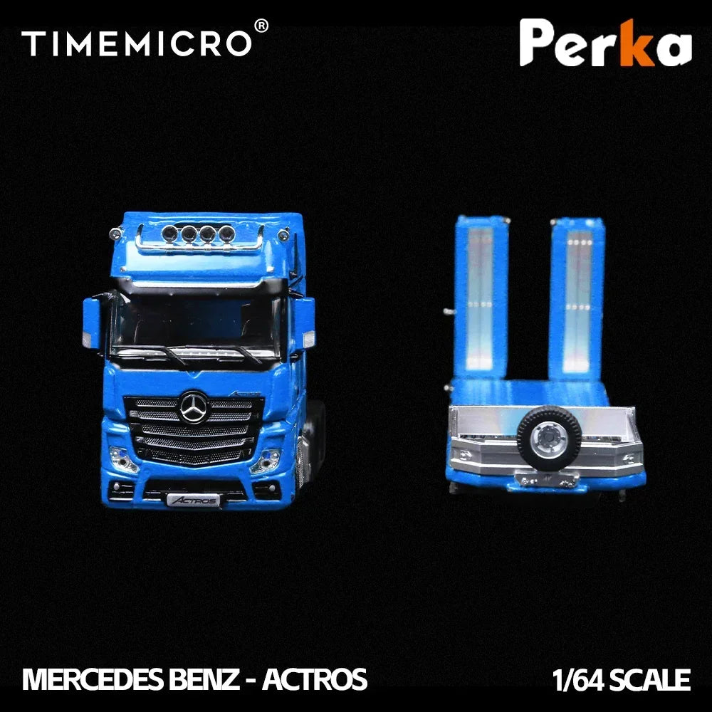 Premium scale diecast model car – *PRE-ORDER* Mercedes Trailer Transporter, 1:64 Scale (Blue) Collectible