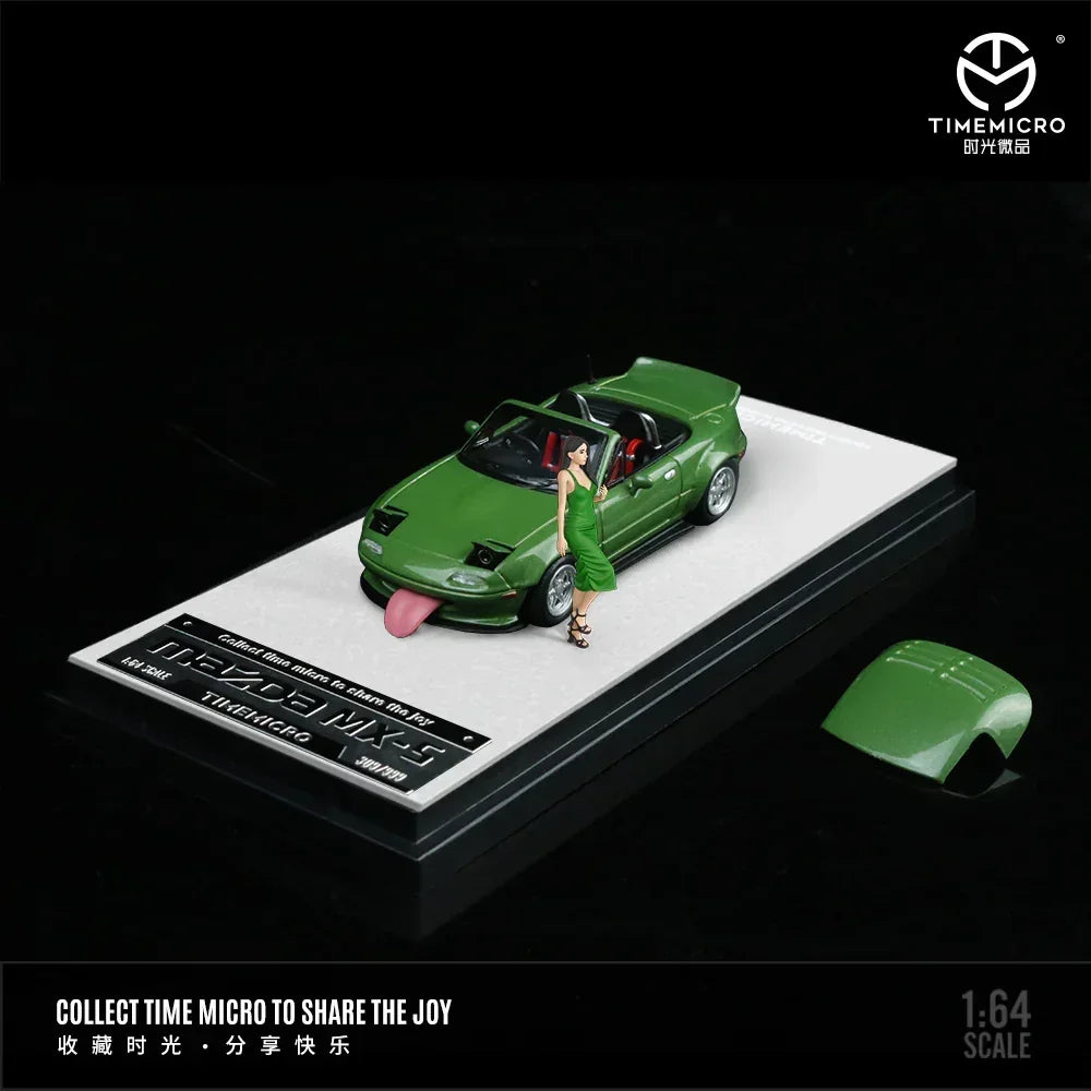 Premium scale diecast model car – *PRE-ORDER* Mazda MX5 Green - Figure Edition, 1:64 Scale Collectible