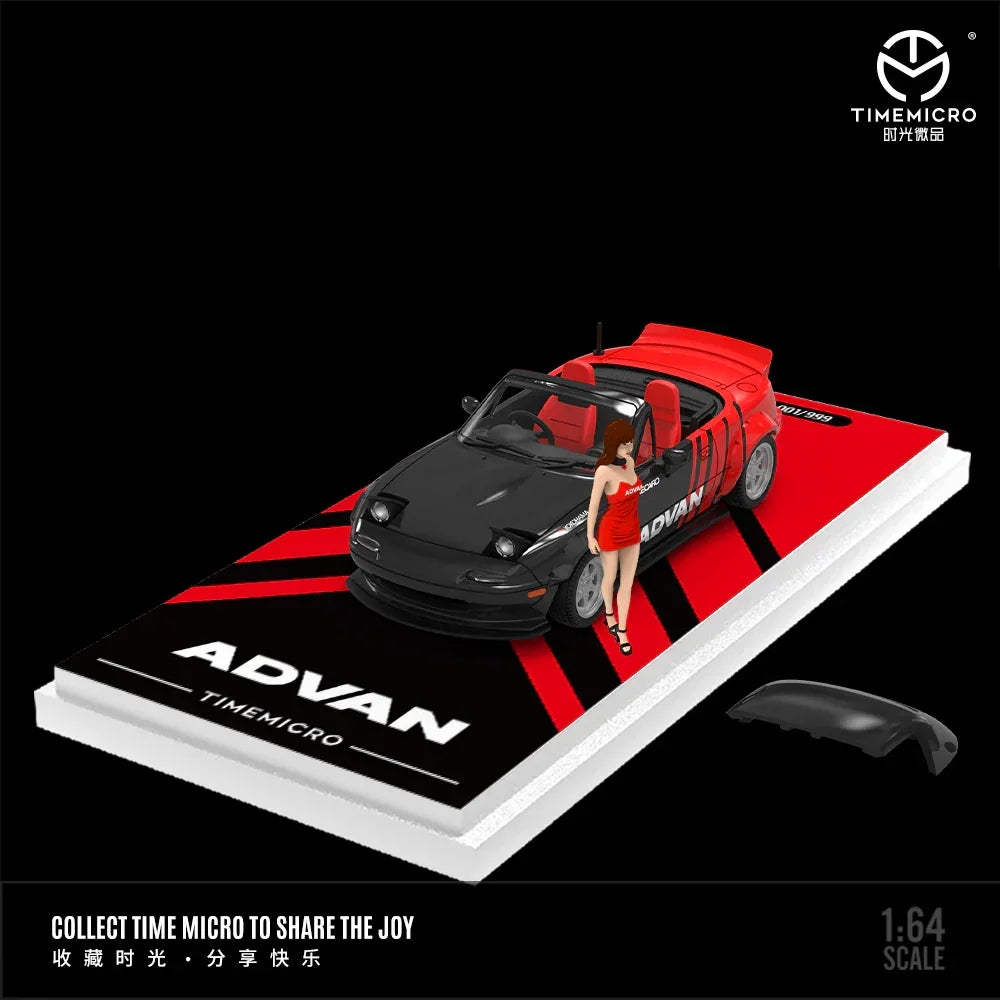 Premium scale diecast model car – *PRE-ORDER* Mazda MX5-ADVAN-Figure Edition,1:64 Scale Collectible