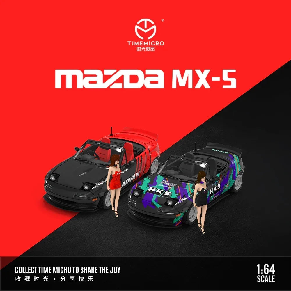Premium scale diecast model car – *PRE-ORDER* Mazda MX5-ADVAN-Figure Edition,1:64 Scale Collectible