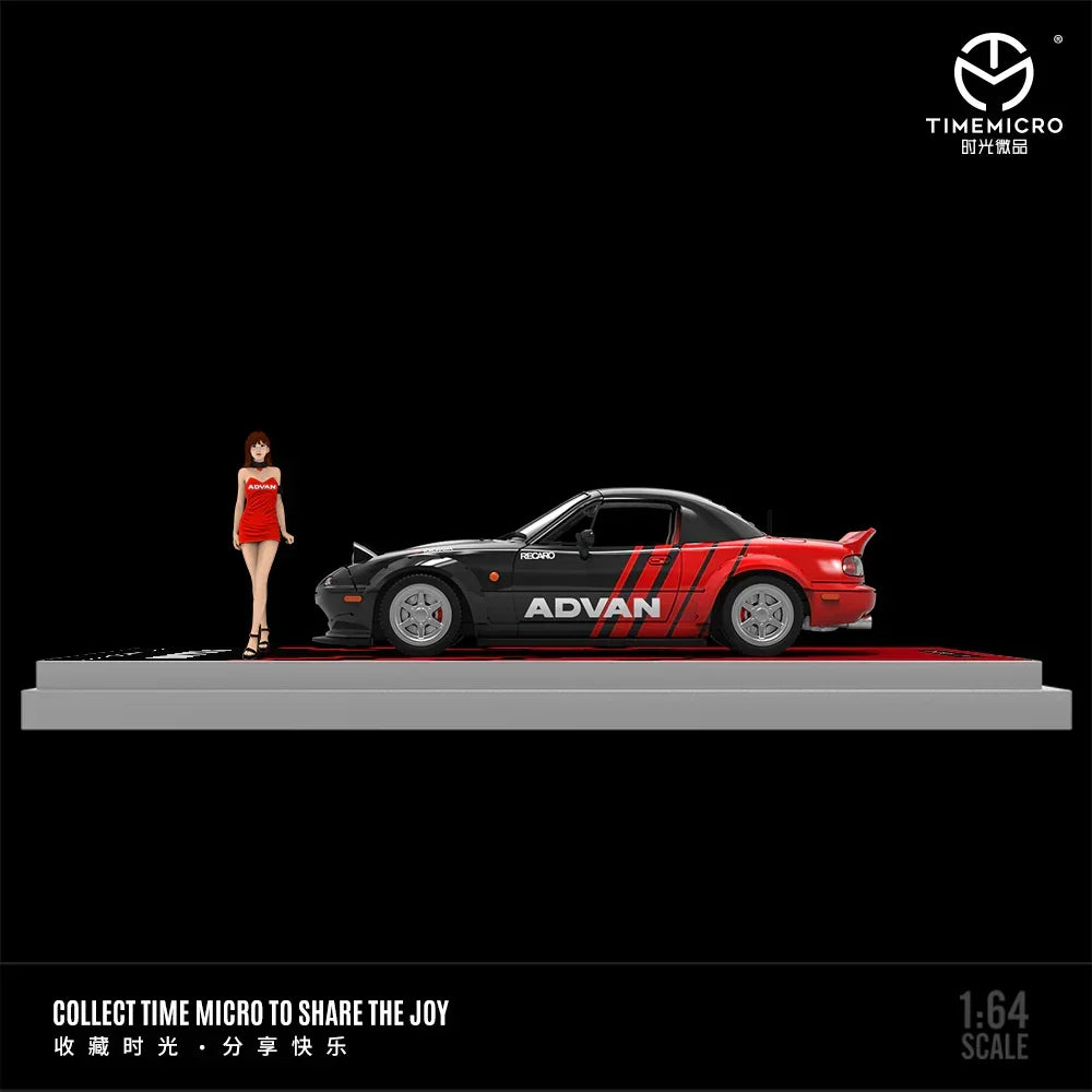 Premium scale diecast model car – *PRE-ORDER* Mazda MX5-ADVAN-Figure Edition,1:64 Scale Collectible