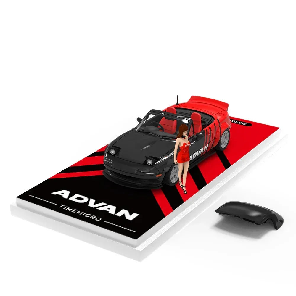 Premium scale diecast model car – *PRE-ORDER* Mazda MX5-ADVAN-Figure Edition,1:64 Scale Collectible