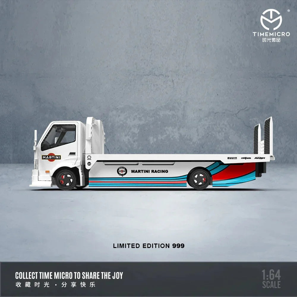 Premium scale diecast model car – H300 Flatbed Transport Trailer - Martini Livery, 1:64 Scale Collectible