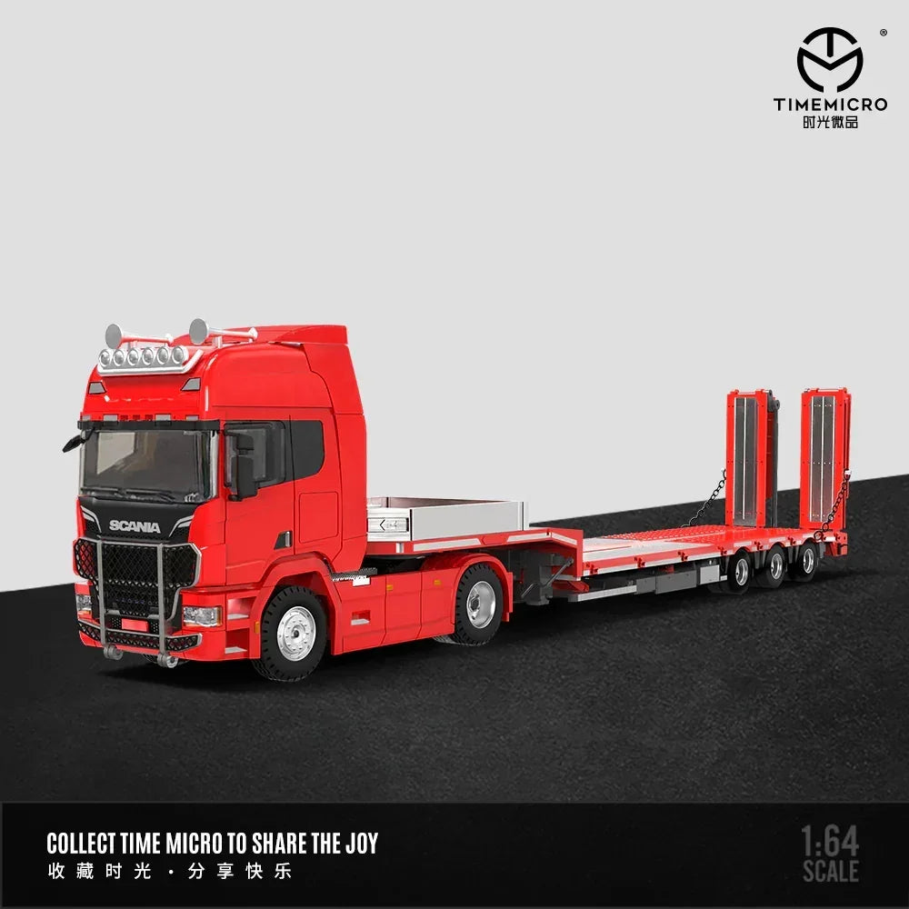 Premium scale diecast model car – *PRE-ORDER* Scania Trailer Transporter, 1:64 Scale (Red) Collectible