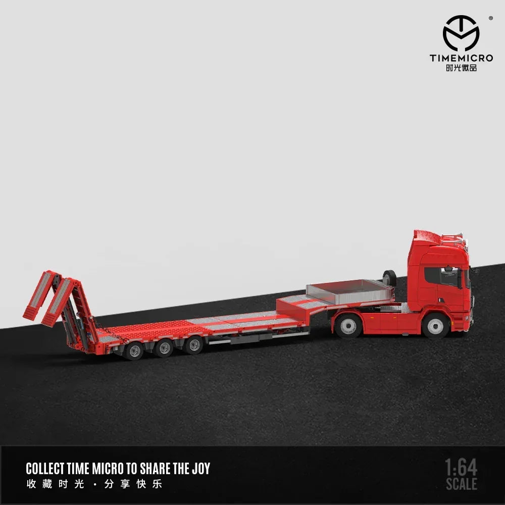 Premium scale diecast model car – *PRE-ORDER* Scania Trailer Transporter, 1:64 Scale (Red) Collectible