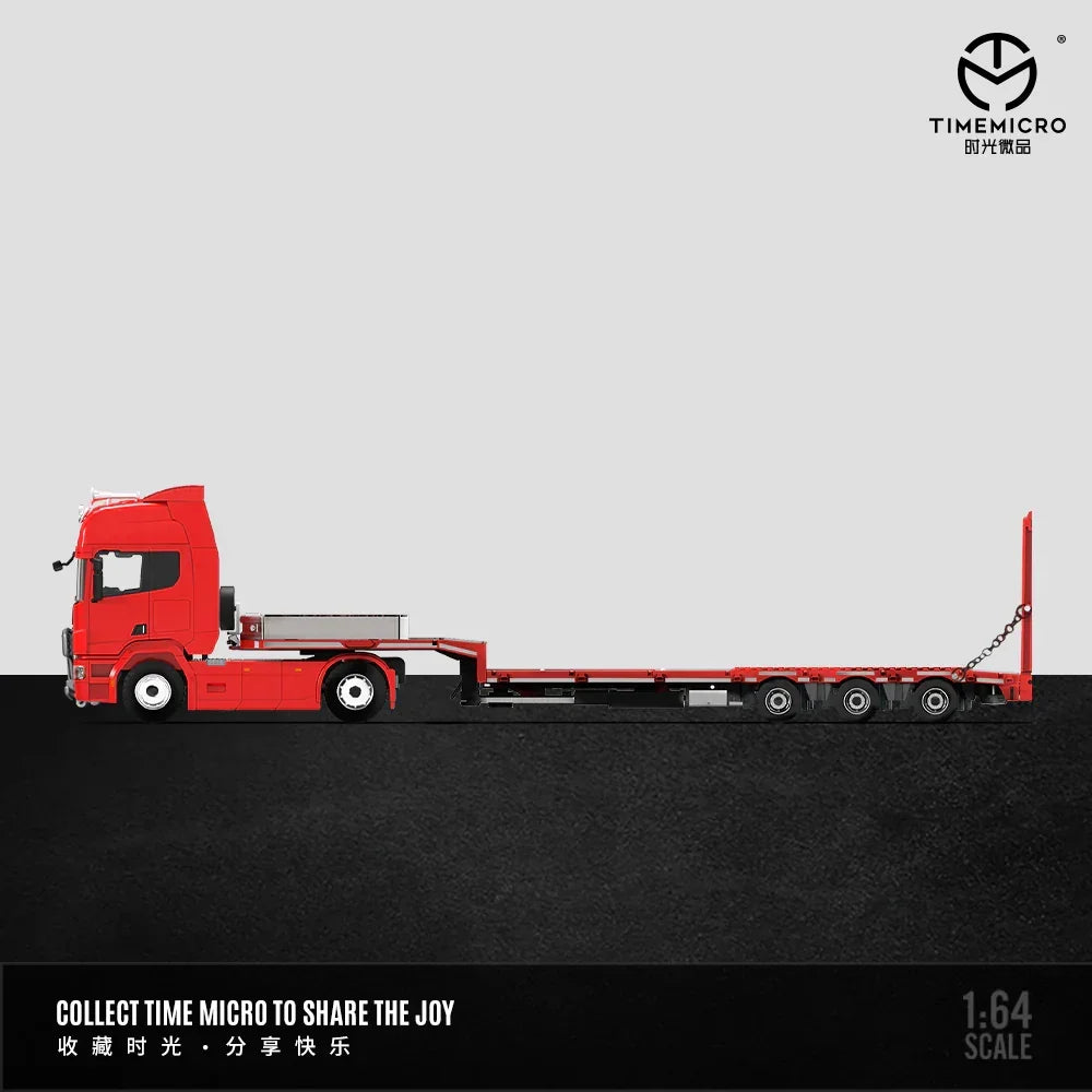 Premium scale diecast model car – *PRE-ORDER* Scania Trailer Transporter, 1:64 Scale (Red) Collectible