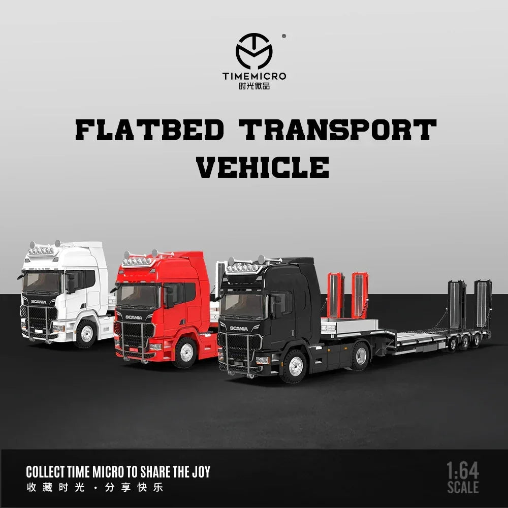 Premium scale diecast model car – *PRE-ORDER* Scania Trailer Transporter, 1:64 Scale (Black) Collectible