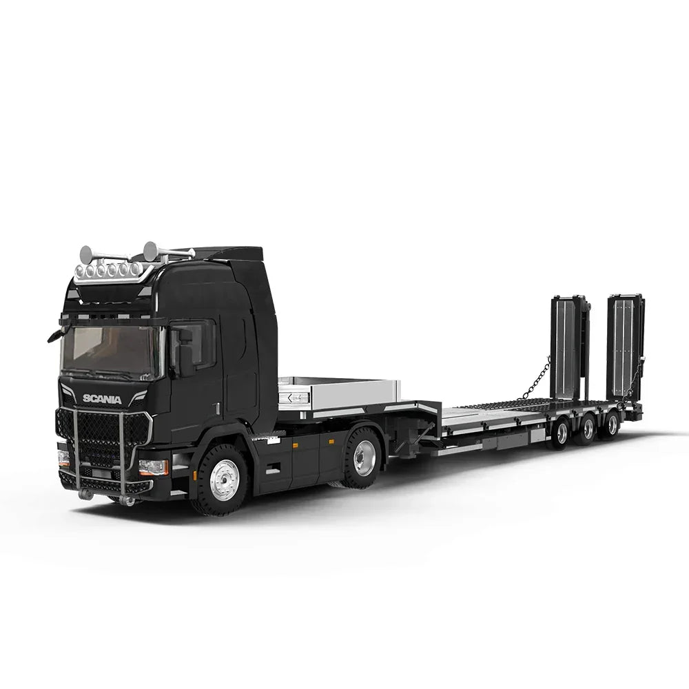 Premium scale diecast model car – *PRE-ORDER* Scania Trailer Transporter, 1:64 Scale (Black) Collectible