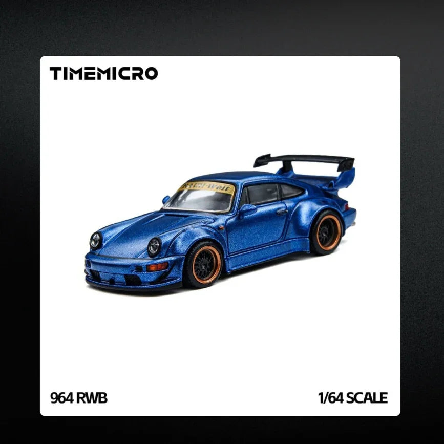 Premium scale diecast model car – *TMCS 2026* Porsche 964 RWB (Limited Edition 214 of 999), 1:64 Scale (Blue) Collectible