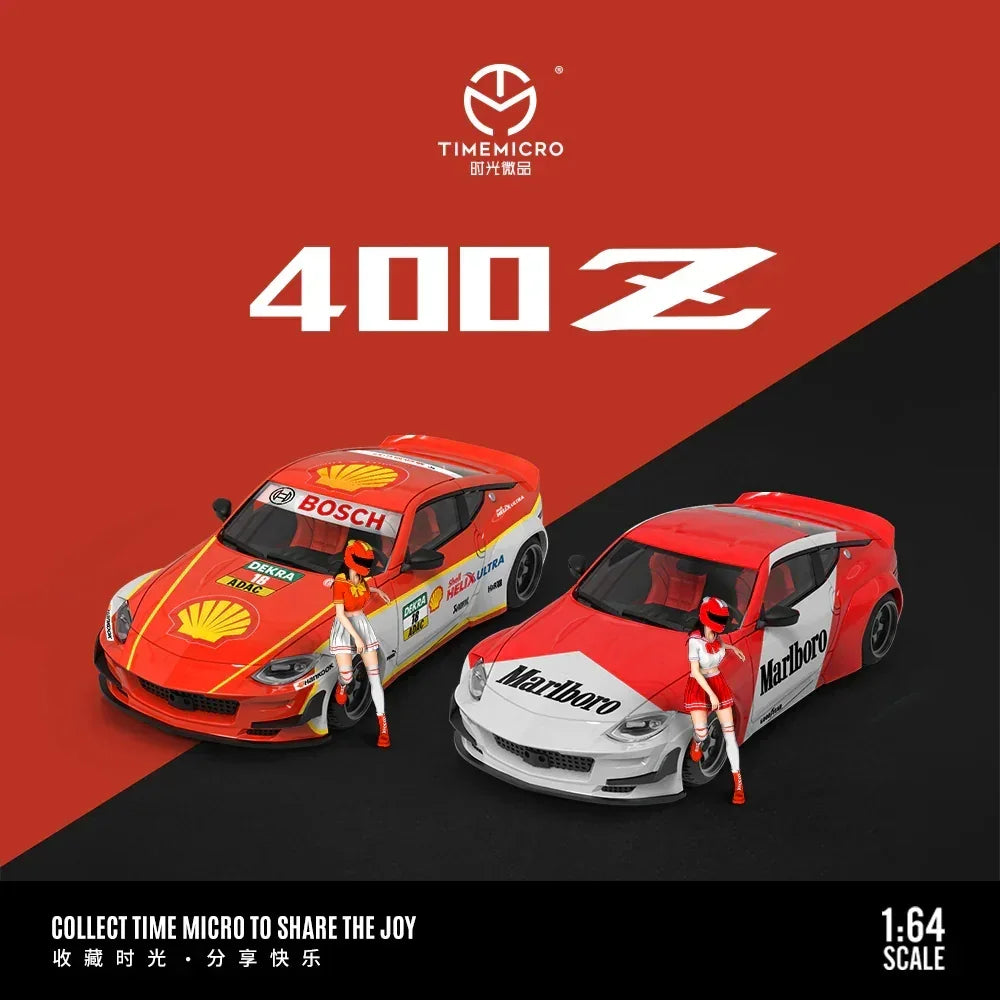Premium scale diecast model car – *PRE-ORDER* Nissan 400Z - Marlboro - Figure Edition, 1:64 Scale Collectible
