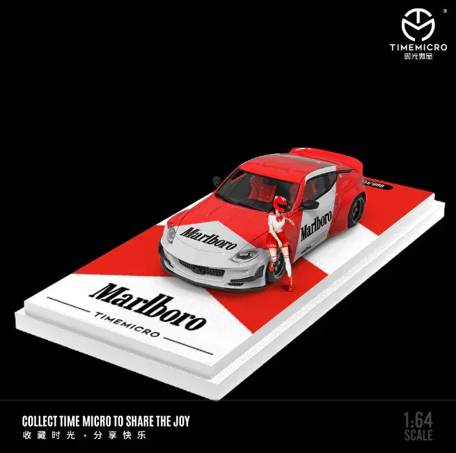 Premium scale diecast model car – *PRE-ORDER* Nissan 400Z - Marlboro - Figure Edition, 1:64 Scale Collectible