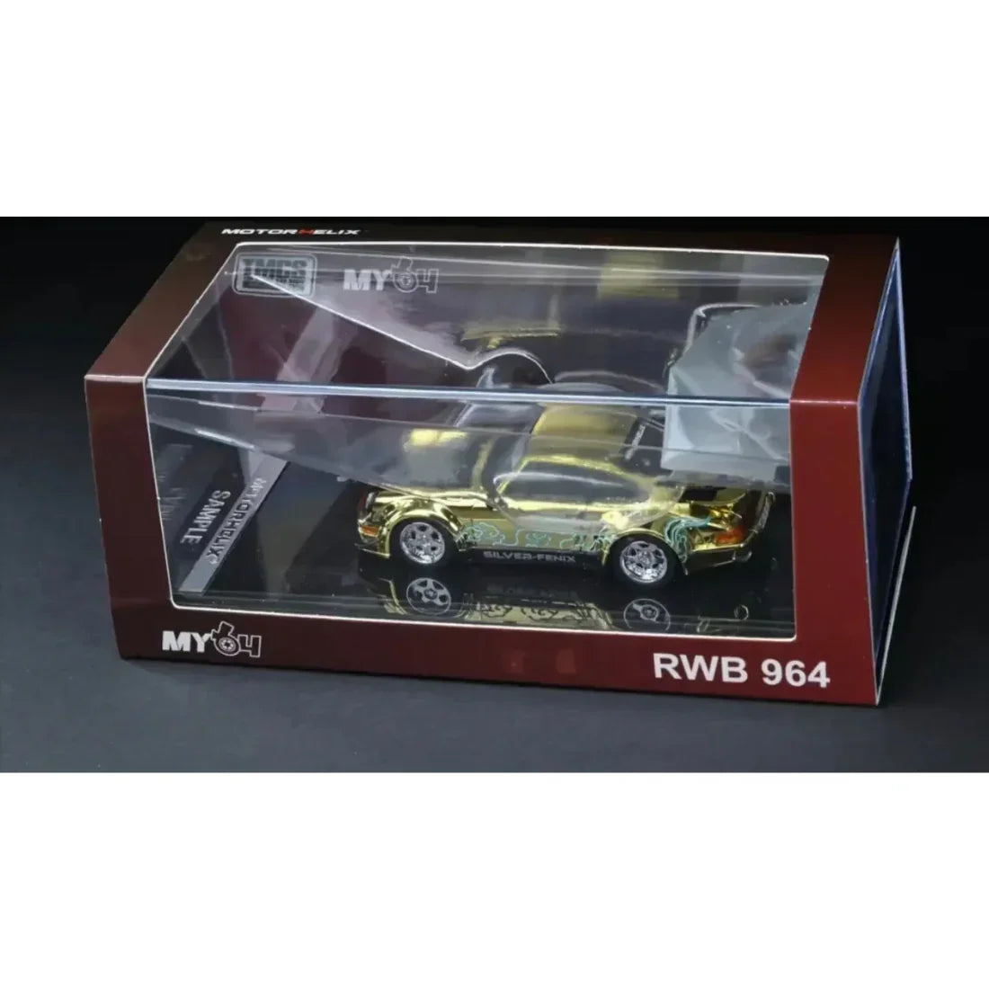 Premium scale diecast model car – *TMCS 2026* RWB 964 Silver Pheonix (Limited Edition to 1299pcs) Gold Chrome, 1:64 Scale Collectible